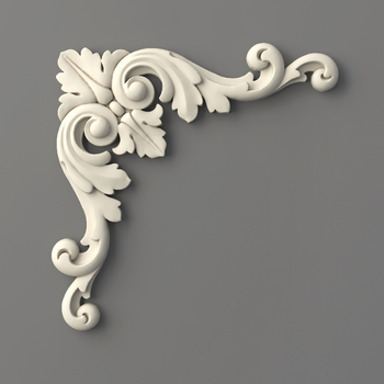 Elegant french ceiling corner flower molding